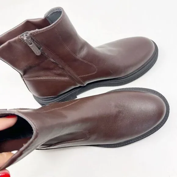 Franco Sarto A-Jinta Faux Leather Brown Lug Combat Boot Booties Size 10 - Picture 2 of 6